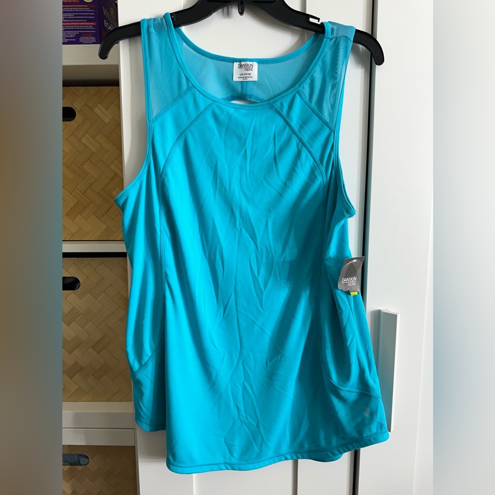 Danskin now workout tank L teal